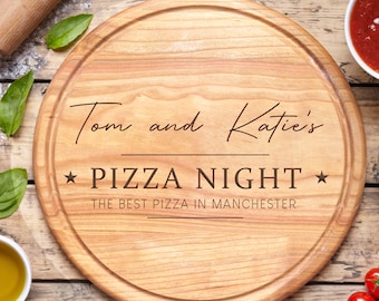 Personalised Date Night Large Round Pizza Board Chopping Gifts Ideas For Birthday Christmas Fathers Day Lover Lovers New Home House Warming