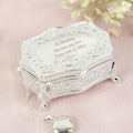 Personalised Antique Silver Trinket Box Engraved Message 3 Lines Her Mum Mother's Day Birthday Christmas Keepsake Jewellery Black Velvet