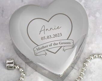 Personalised Heart Trinket Box For Mother Of The Groom Gifts Weddings Favours Ideas Presents Thank You Tokens