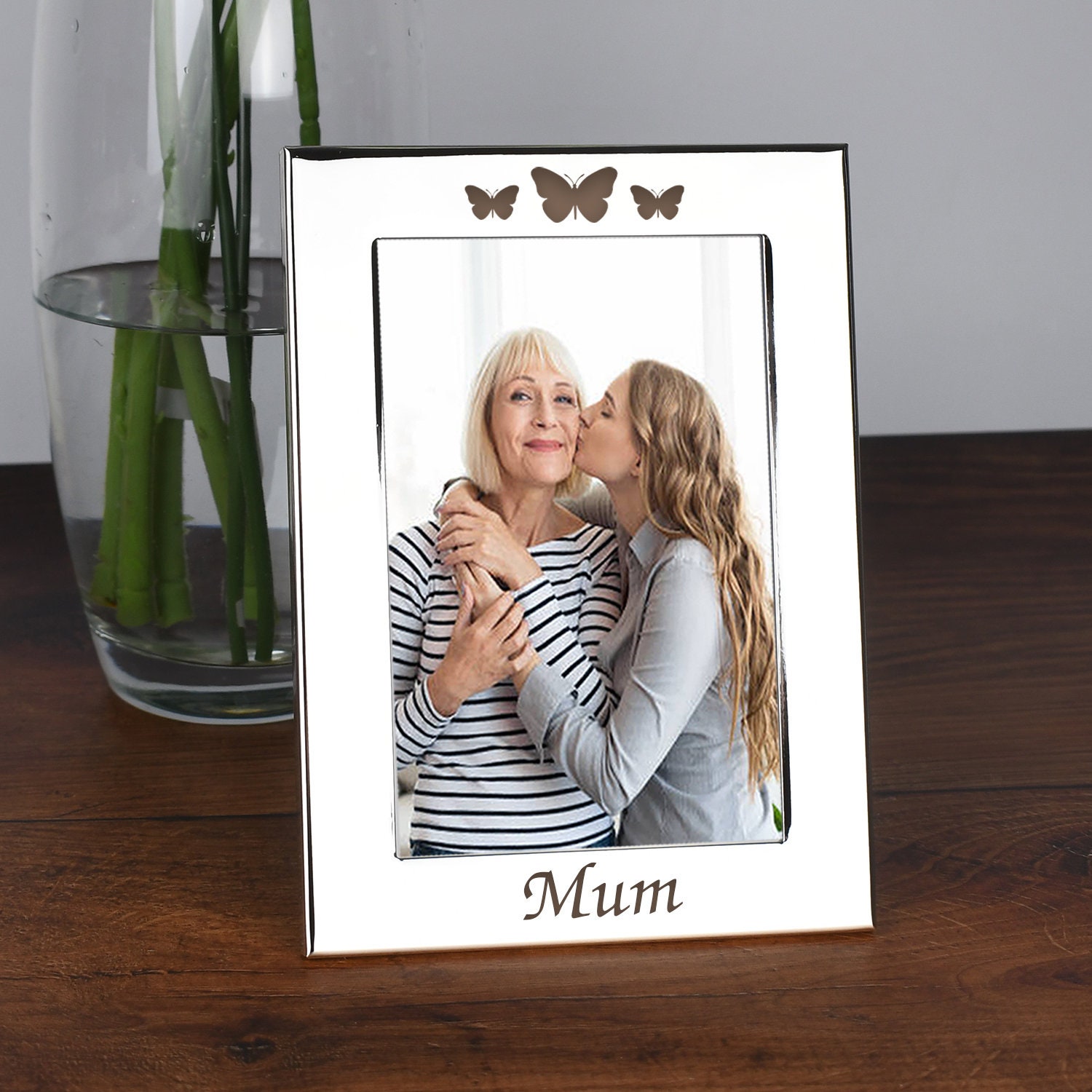 Personalised Mum Silver Photo Frame Butterfly Gift Ideas For Mother’s Day Birthday Christmas New Mum Memories 4×6 5×7 Engraved