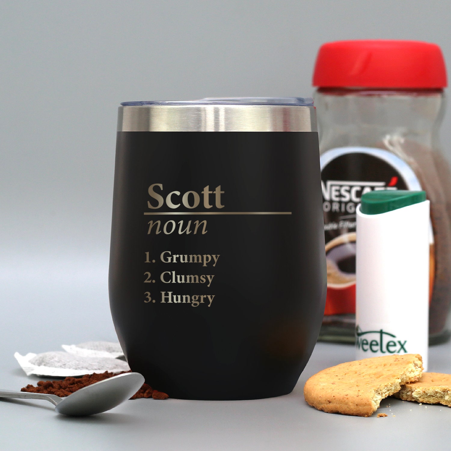Personalised Name Definition Thermos Travel Cup Laser Engraved Gifts Ideas Presents For Mum Dad Birthday Christmas Mothers Fathers Day