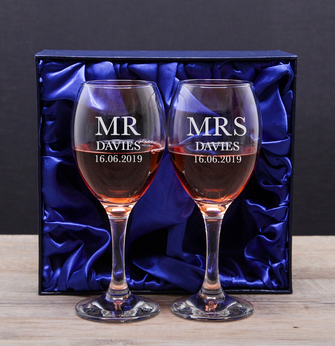 Personalised Mr & Mrs Wine Glass Set Weddings Gift Ideas for Etsy