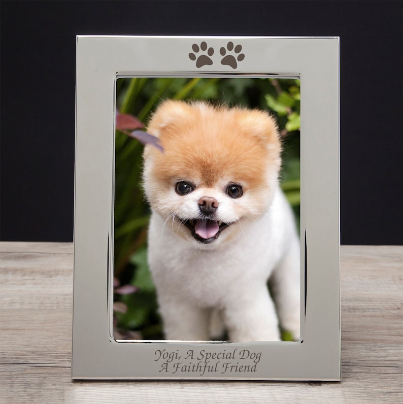 Personalised Engraved Paw Print Photo Frame 6x4 5x7 Pets Gifts Ideas For Presents Dogs Puppy Cat Present Puppies Memorial Funeral Memory In