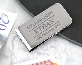 Personalised Groomsman Money Clips Gifts Ideas For Notes Weddings Thank You Presents Tokens Keepsakes