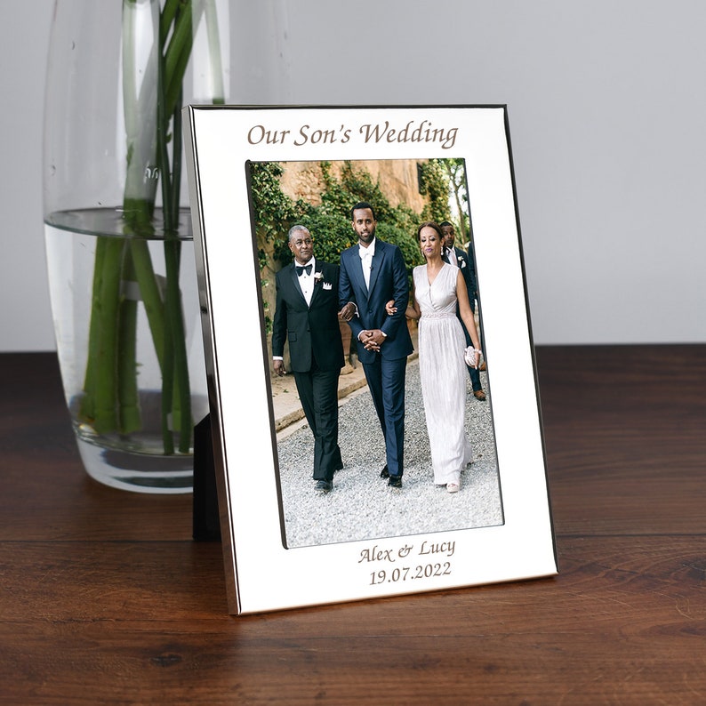 Personalised On Our Sons Son's Wedding Day Photo Picture Frame Gifts Ideas For Mother and & Father Of The Groom Presents Keepsakes image 6