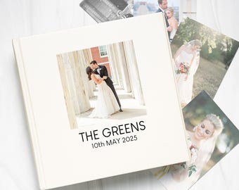 Personalised Ivory Photo Upload Wedding Day Photo Album Gifts Ideas For Bride Groom Newly Weds Anniversary Engagement 1st UV Printed