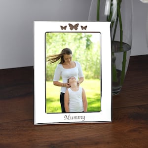 Mummy Photo Picture Frame Engraved Lasered Butterflies Gifts Ideas For Mum Mothers Mother&#39;s Day Birthday Christmas Memories 4x6 5x7
