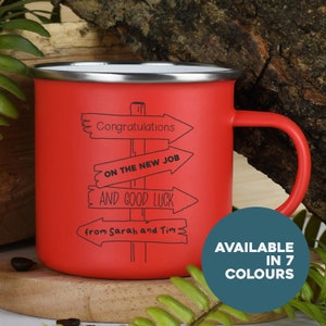 Personalised Signpost Enamel Camping Mug Gifts Ideas For Campervan Camper Van Picnic Metal Insulating Hot Cold Outside Outdoors Festival