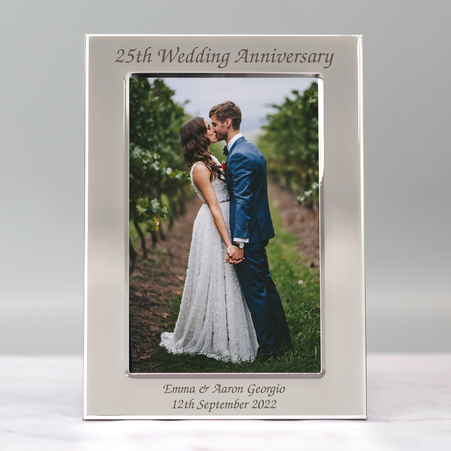 Personalised 25th Wedding Anniversary Silver Photo Frame Gift for ...