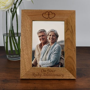 Ruby Anniversary Wooden Photo Frame 4x6 5x7 Gifts Ideas For Ruby Wedding Anniversary 40th