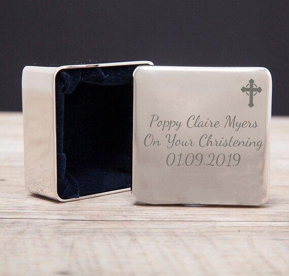 Engraved Trinket Box Christening Baptism Gift Engraved Trinket Box Christening Baptism Gift