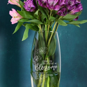 Personalised Helping Me Blossom Vase Vases 26cm Gifts Ideas For Her Womens Flowers Wedding Valentines Day Anniversary