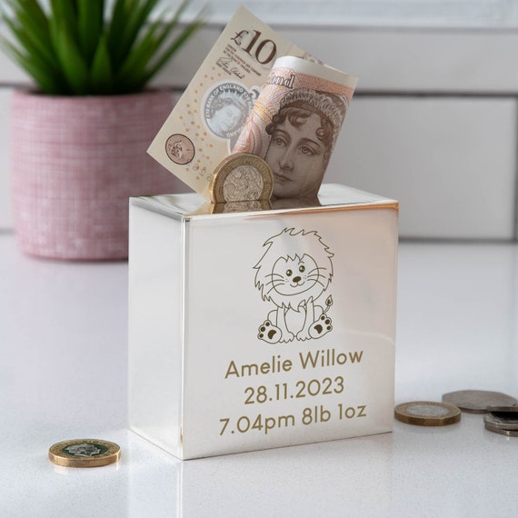 Boys personalised on sale money box