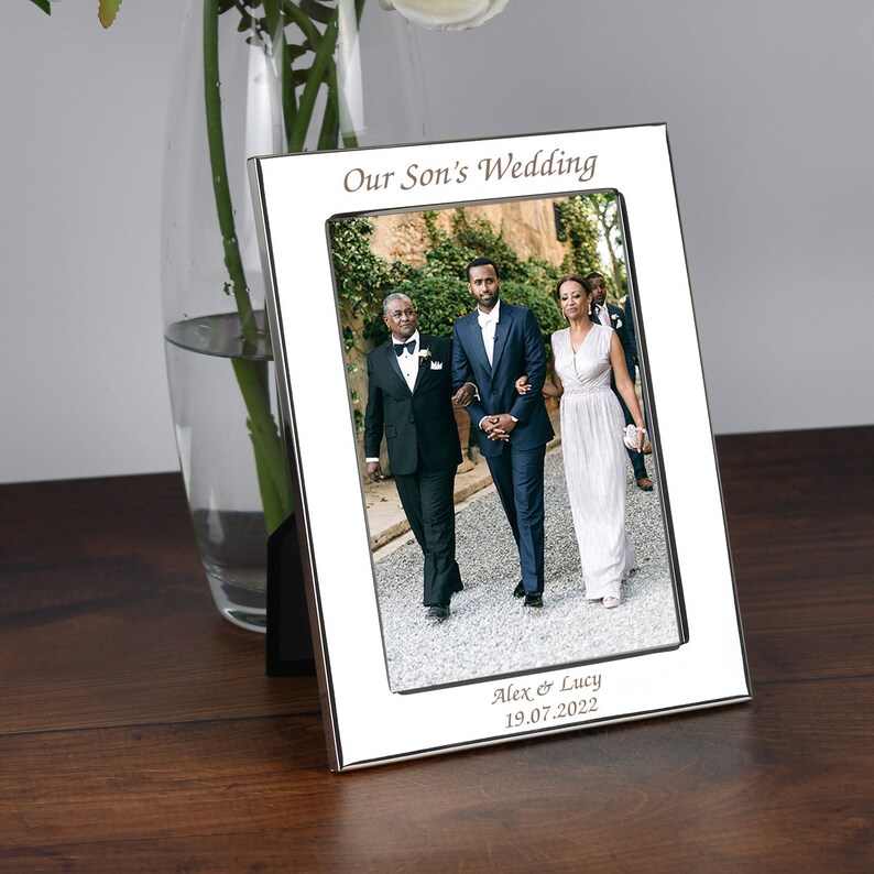 Personalised On Our Sons Son's Wedding Day Photo Picture Frame Gifts Ideas For Mother and & Father Of The Groom Presents Keepsakes image 8