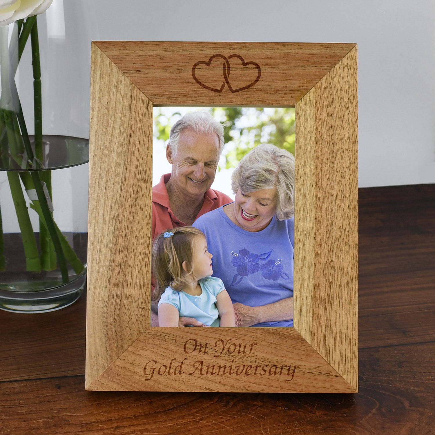 Gold Anniversary Wooden Photo Frame 4x6 5x7 Gifts Ideas \u0026 for Gold Wedding  Anniversary 50th - Etsy, image size:1500x1500