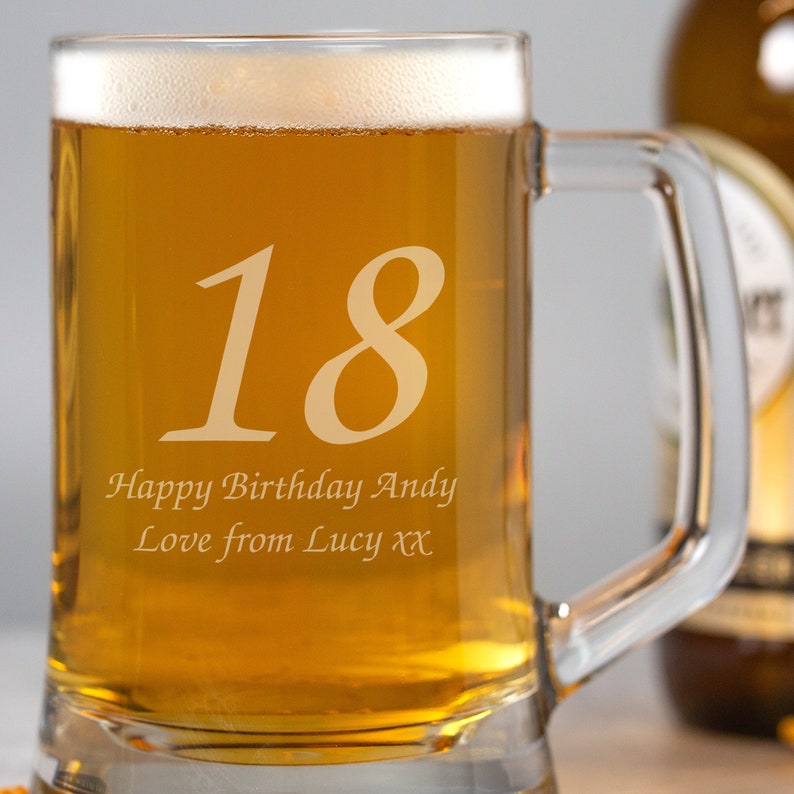 Personalised Age Glass Pint Stern Tankard Gifts Ideas Presents Etsy UK