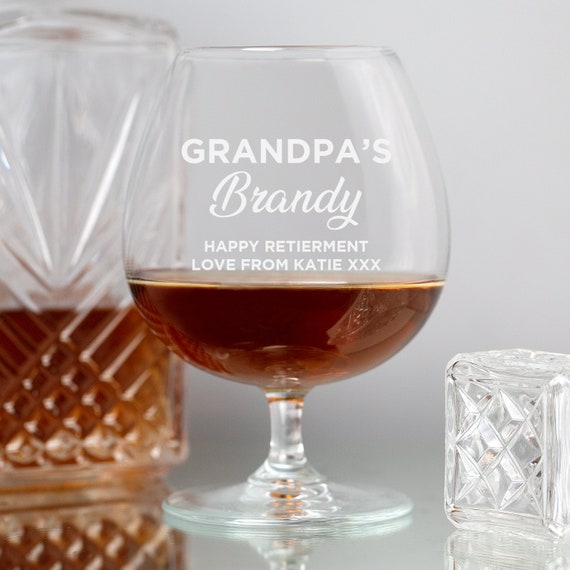 Personalizado grabado Brandy Cognac vidrio jubilación Padres | Etsy México