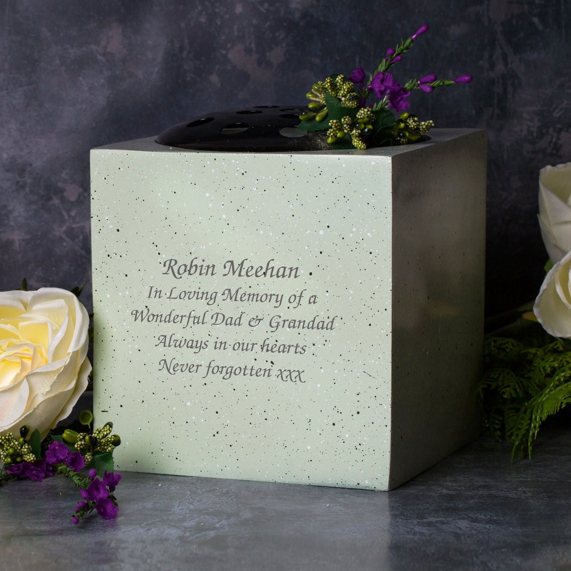 Personalised Message in Loving Memory Memorial Vase Grave Etsy UK