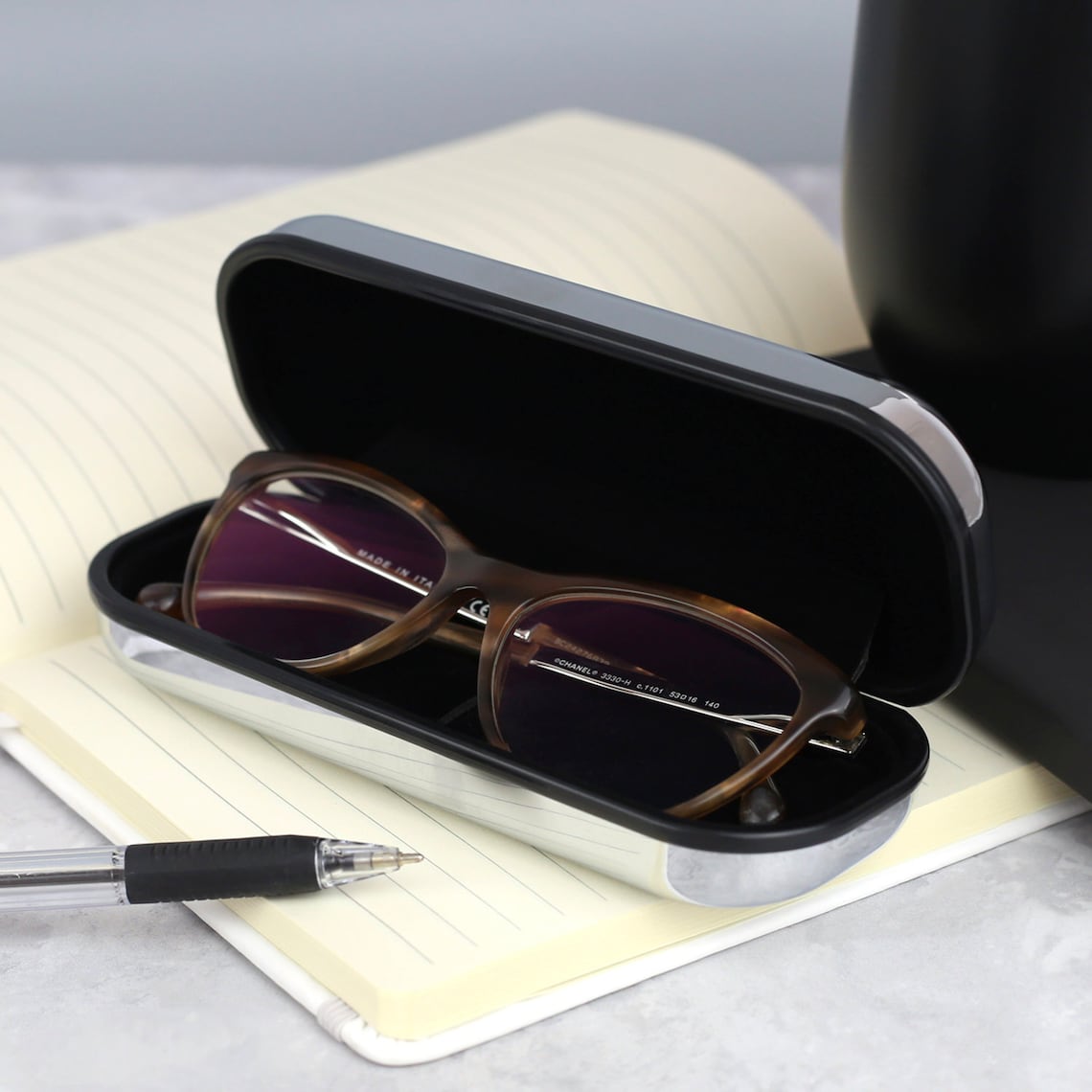 Personalised Glasses Case Hard Box Chrome Engraved Birthday Etsy