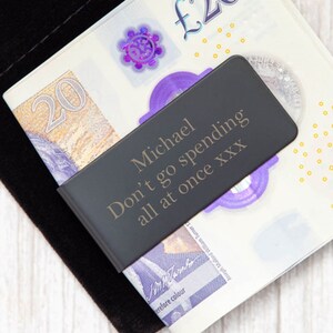 Personalised Any Message Black Money Clips Gifts Ideas For Notes Dad Fathers Day Christmas Birthday Royal Bank Of Dad Daddy Grandpa Mens