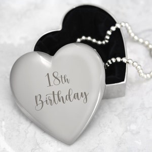 Gravé 18th Birthday Heart Silver Trinket Gifts Ideas Presents For her Daughters Sister Friend Best Mate Jewellery Ear Rings Bracelets