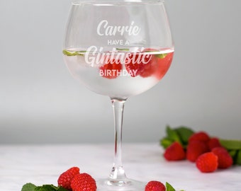 Personalizzato Iniziale & Nome Gin E Tonico Palloncino Occhiali - Foto 5