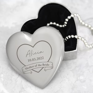 Personalised Mother of the Bride Wedding Heart Trinket Box Gifts Ideas Presents For Favours Thank You Gifts Her Womens Mum Mother's Mummy