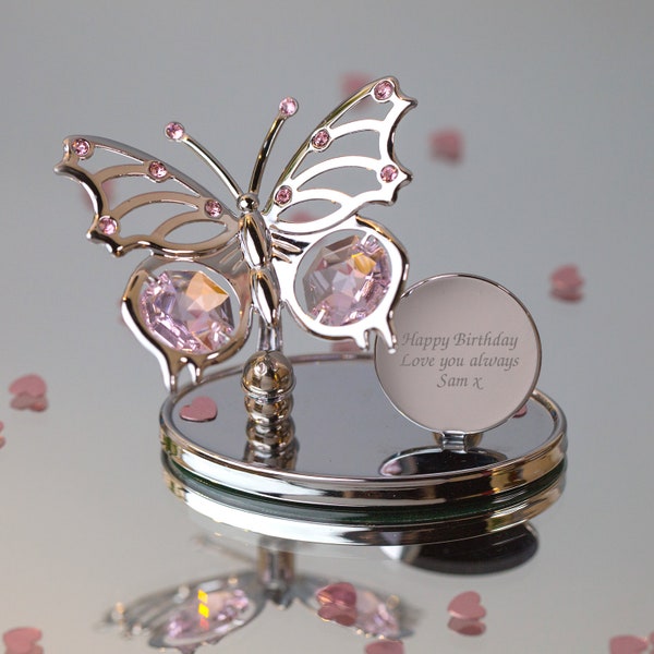 Personalised Crystocraft Butterfly Ornament With Swarovski Elements Gifts Ideas For Birthday Her Womens Ladies Mum Christmas Mothers Day