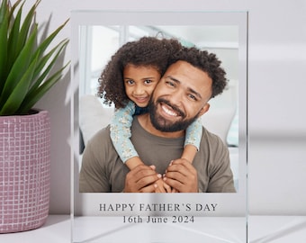 Personalised Photo Glass Block UV Printed Gift For Birthday Christmas Mothers Day Fathers Day Anniversary Family Image Any Message