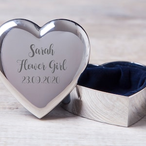Caja de arrugas de corazón personalizada para las niñas de flores regalos bodas favorece las ideas presenta las fichas de
