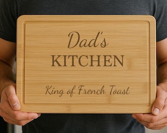 Tabla de cortar de madera personalizada para papá, grabada con láser. Regalo ideal para el Día del Padre, cumpleaños o Navidad. Papá, amante de la cocina.