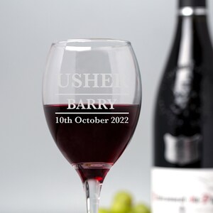 Copa de vino personalizada para acomodador como regalo de boda, regalo de agradecimiento, regalo simbólico para el día de los hombres, regalo de fiesta para el padrino de boda o el padrino de boda