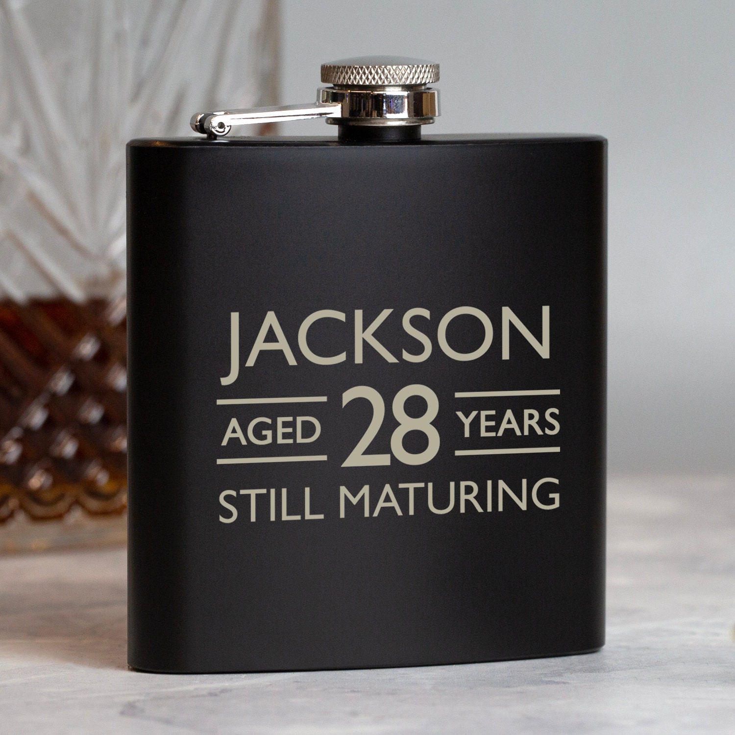 Personalised BIRTHDAY Hip Flask in Gift Box For Boys/Son/Male/18th/21st/40th/Dad Personalised BIRTHDAY Hip Flask in Gift Box For Boys/Son/Male/18th/21st/40th/Dad