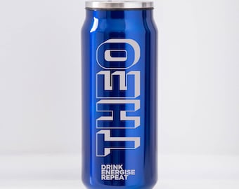Personalised Name Can Style Engraved Sports Water Bottles and Travel Cups Insulated Thermos 500ml Hot Or Cold Drinks (Prime Style)