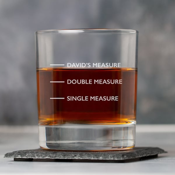 Personalised Measures Message Tumblers Whisky Glass Gifts Ideas Presents For Mens Dad Him His Double Single Christmas Birthday Fathers Day