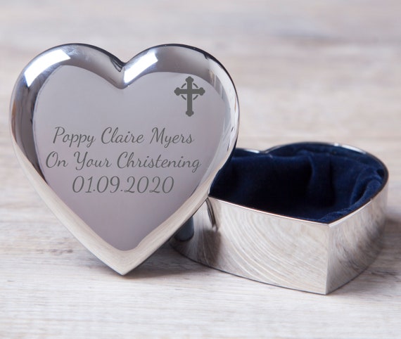 Personalised Cross Heart Trinket Box Gifts Ideas For First 1st Etsy