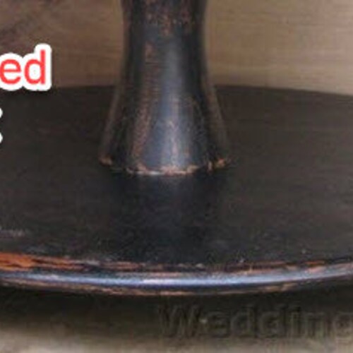 Black cake stand, shabby white stand, rustic wood stand, distressed old shops gold cake stand stand, black stand 14 inches, 16 inches, 18 inches