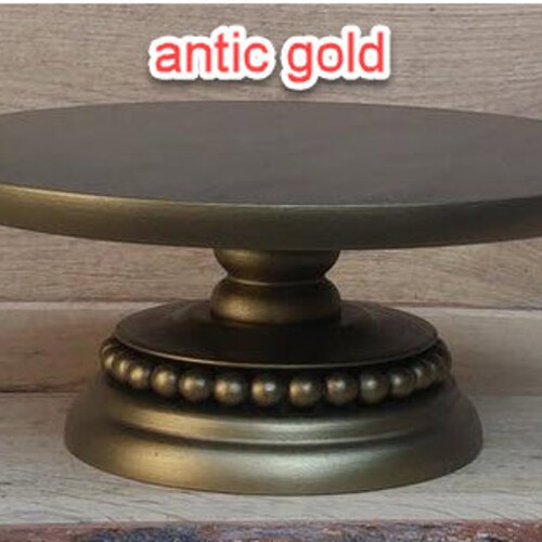 Black cake stand, shabby white stand, rustic wood stand, distressed old shops gold cake stand stand, black stand 14 inches, 16 inches, 18 inches