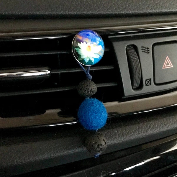 Yoga Essential Oils Car Diffuser, Lotus Aromatherapy Black Lava Charm Diffuser, Vent Clip