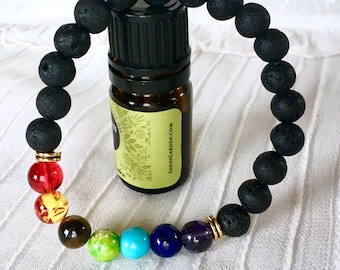 Diffuser Bracelet, Black Lava Rock Beads, Chakra Bracelet, Essential Oils Bracelet, Yoga Bracelet