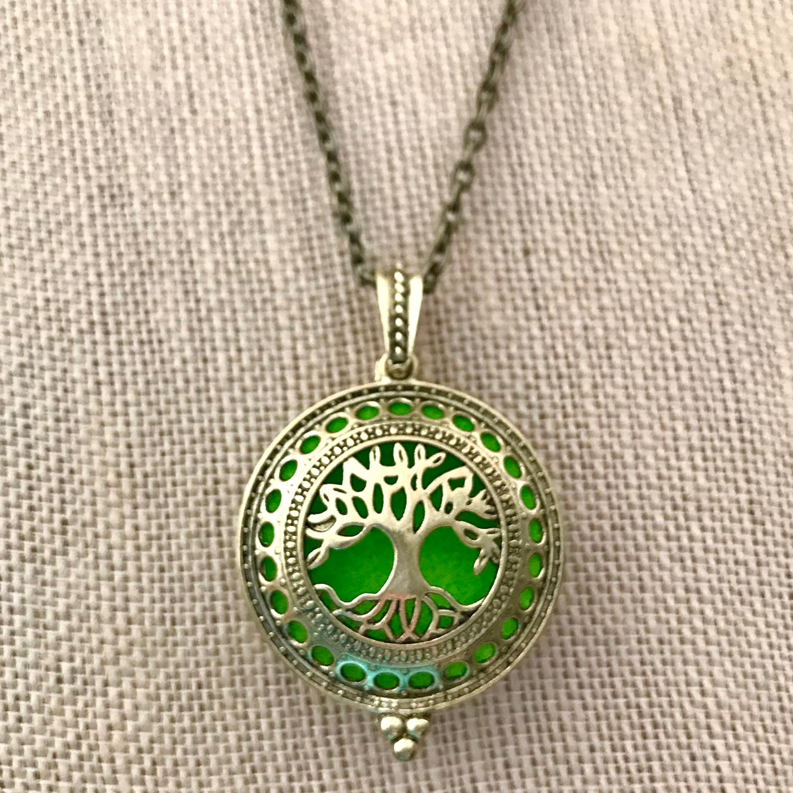 Aromatherapy Necklace Bronze Diffuser Locket Tree of Life Etsy