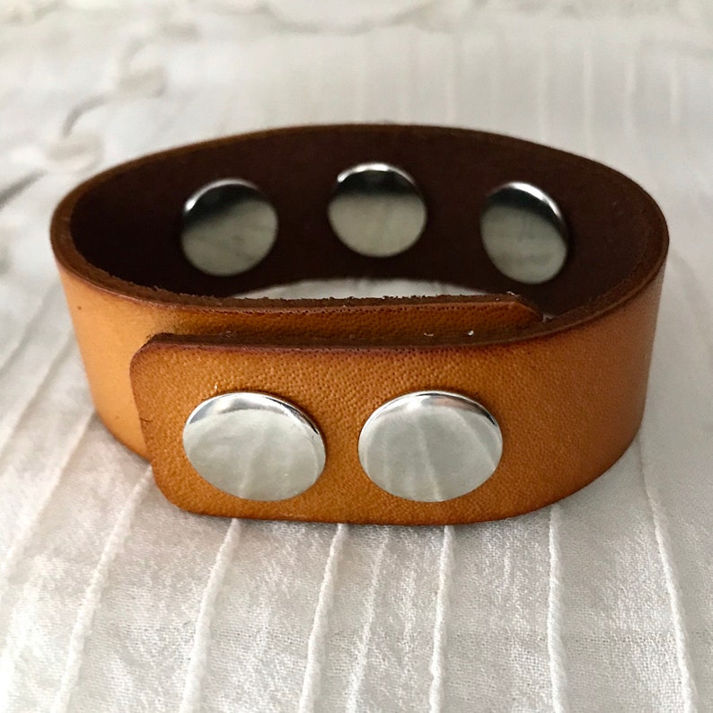 Auburn Bracelet Snap Charm OrangeBrown Leather Bracelet Snap Button Bracelet