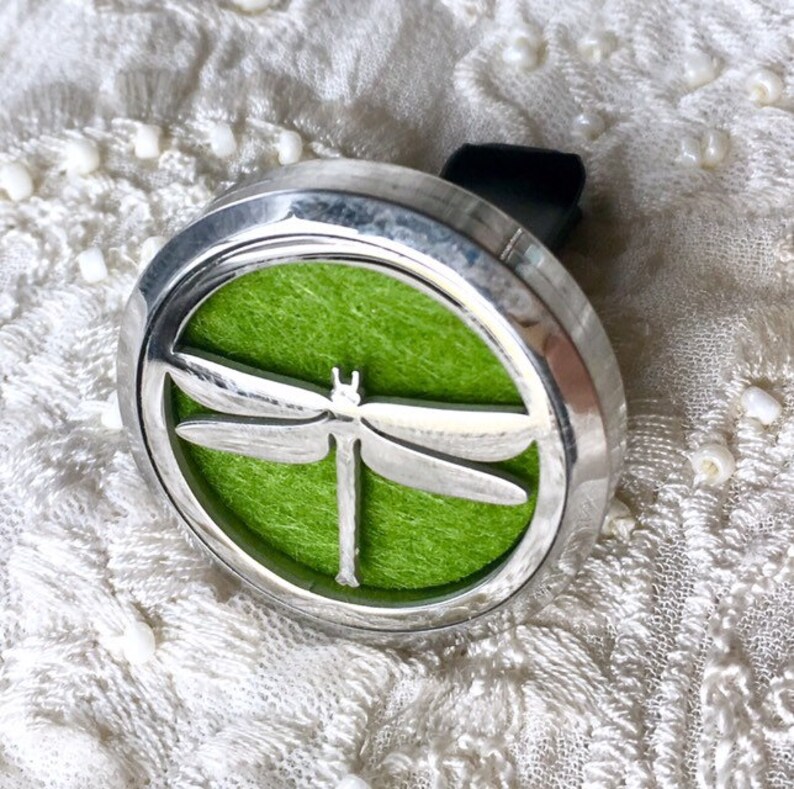 Car Diffuser Locket Aromatherapy Locket Dragonfly Locket Etsy