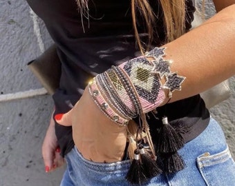 Miyuki Bracelets, Glass Beaded Bracelets Set, Stackable Bracelets, Fun Boho Summer Bracelet