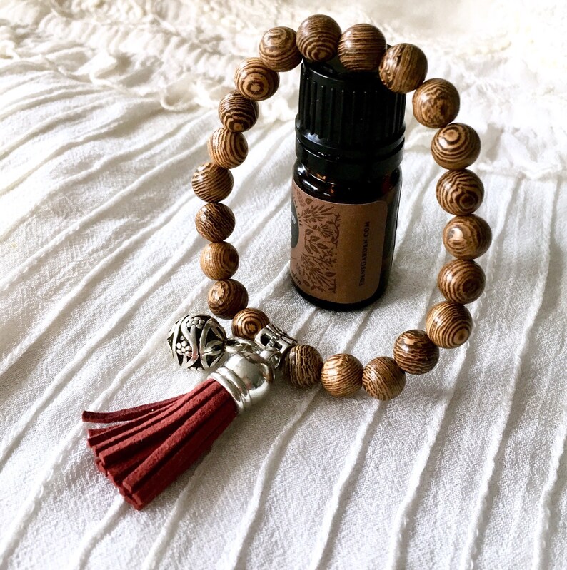 Suede Tassel Diffuser Bracelet Wooden Beads Bracelet Tassel Aromatherapy Bracelet Diffuser Bracelet