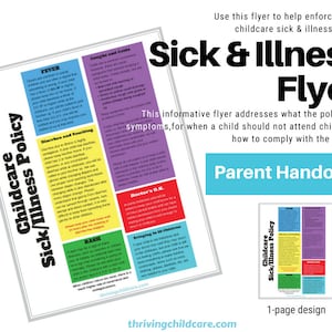 FLYER:  Childcare Sick & Illness Policy Flyer {Instant Printable/Download}