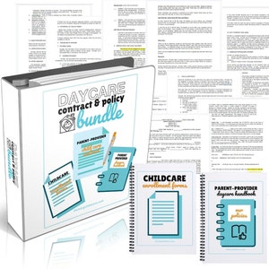 Daycare Contract Policy Bundle - Daycare Contract, Parent Handbook & Enrollment Policy Forms {INSTANT PRINTABLE DOWNLOAD}