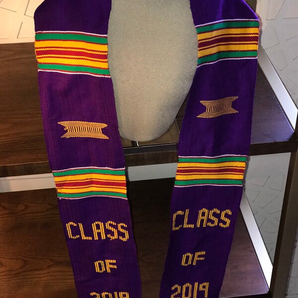 Custom Graduation Stole Class Of 2019 Handwoven Kente Scarves,  College stoles Graduation Gift, Customize Sash, Grad Stoles