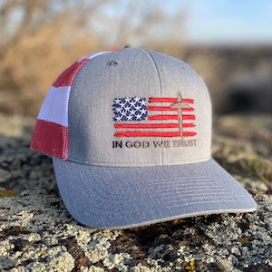 In God We Trust American Flag Hat | Richardson Trucker Hat