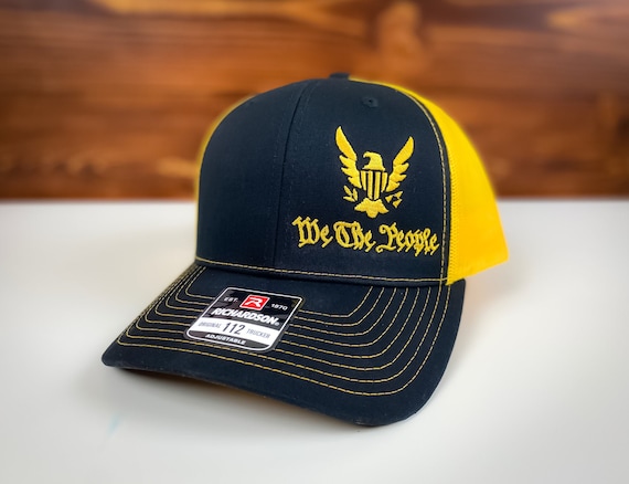 We The People Hat | e pluribus unum symbol | Richardson 112 Black/ Gold Hat